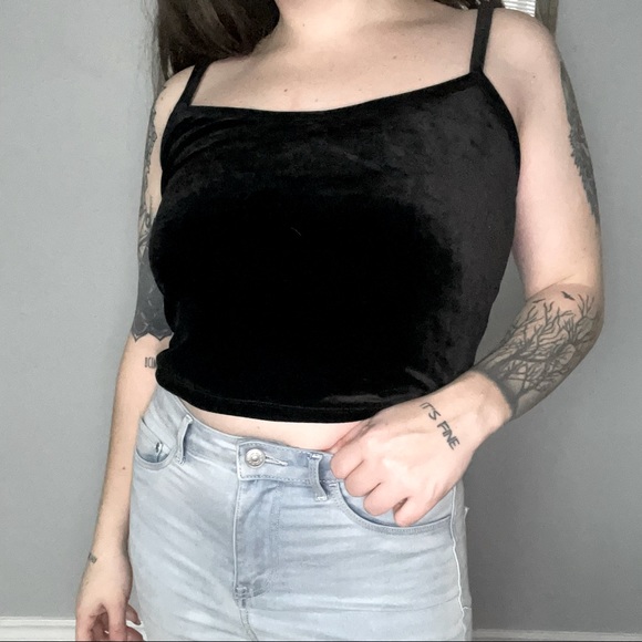 BLACK VELVET CAMI TANK TOP SIZE S - Picture 1 of 5